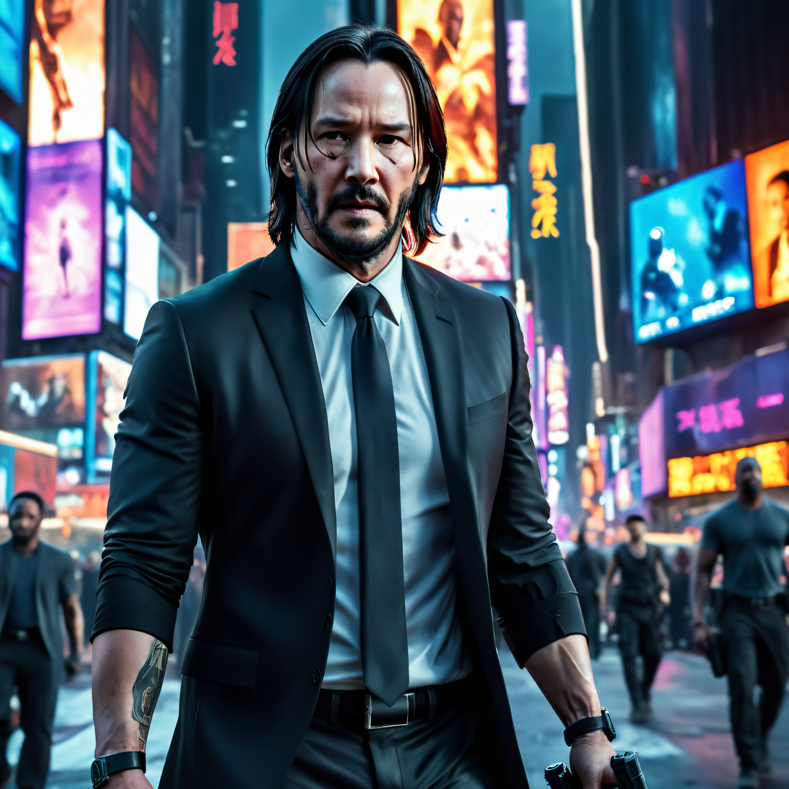 concept art, portrait, (Keanu Reeves as John Wick…