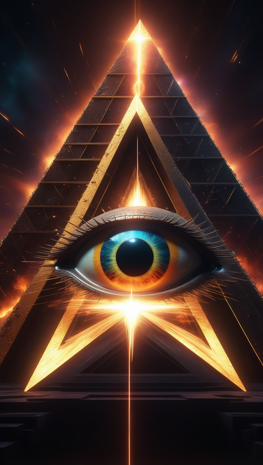 saurons eye trapped inside of pyramid, giant eye …