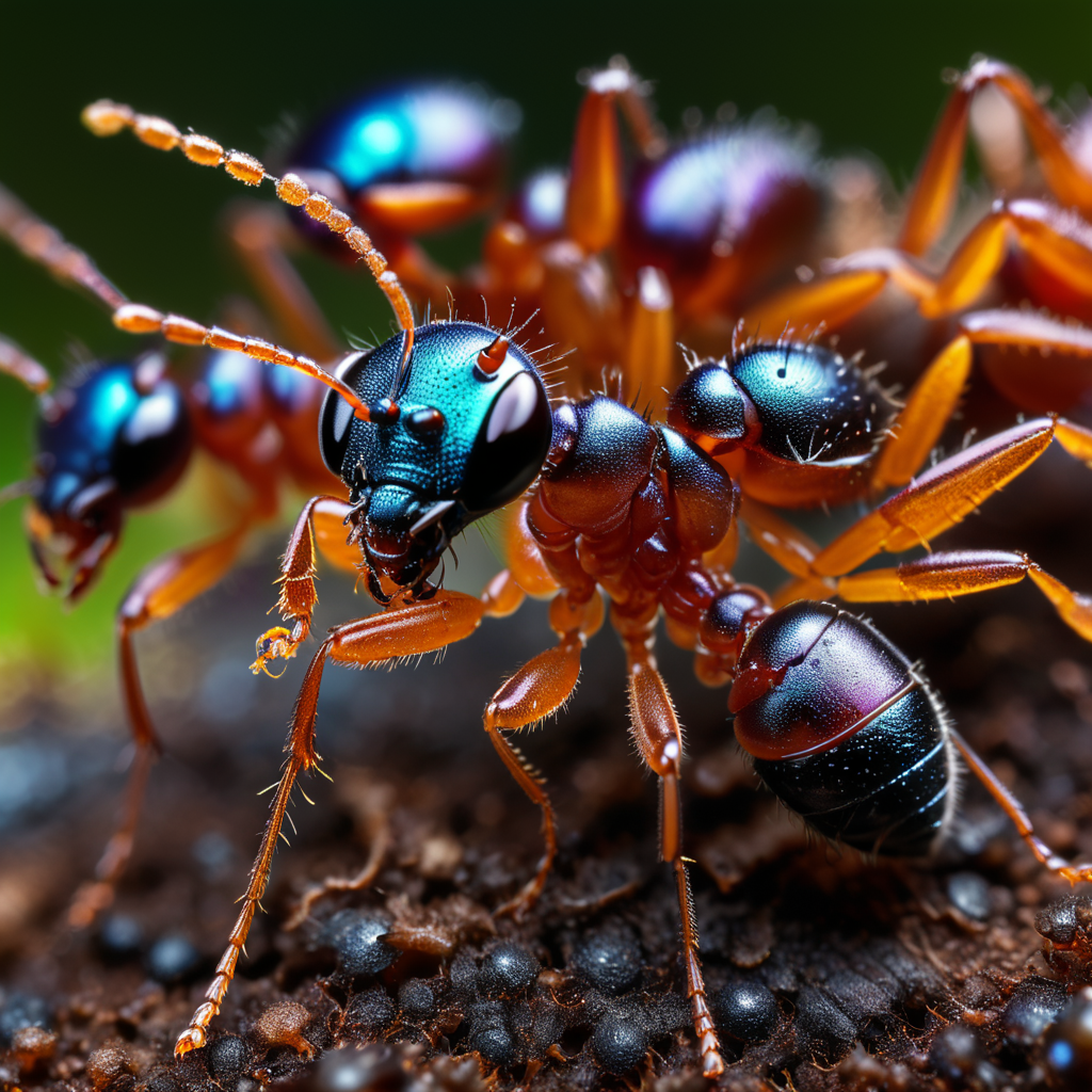 ants on the ground, (colorful), Miki Asai Macro p…