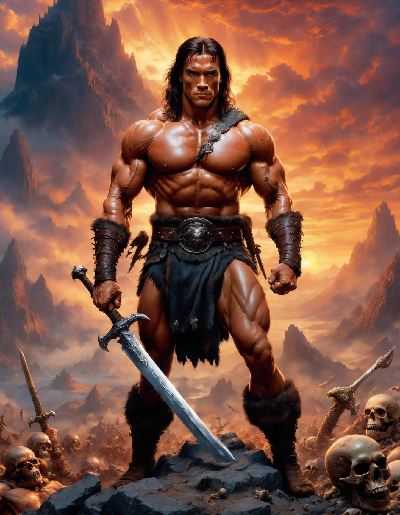 Fantasy Art of Conan the Barbarian with the face …