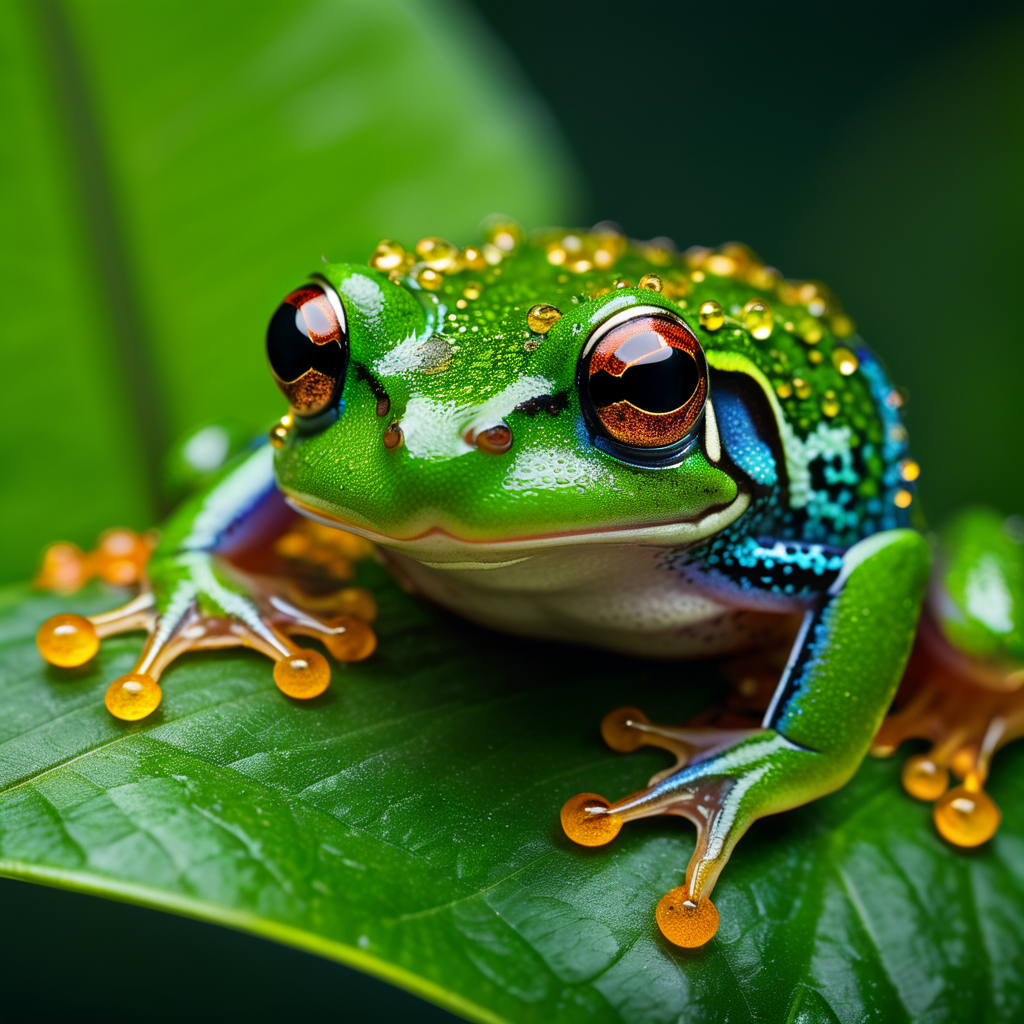 frog on a tree, (colorful), Miki Asai Macro photo…