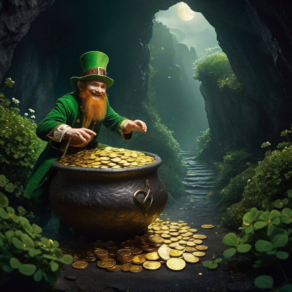 (a leprechaun flips coins:1.2), tosses coins, dan…