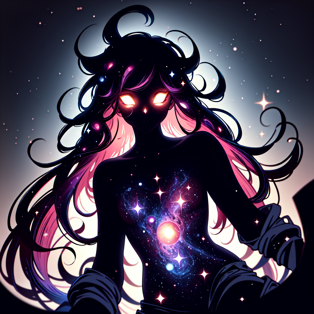 dark celestial skin body, void cosmic body, color…