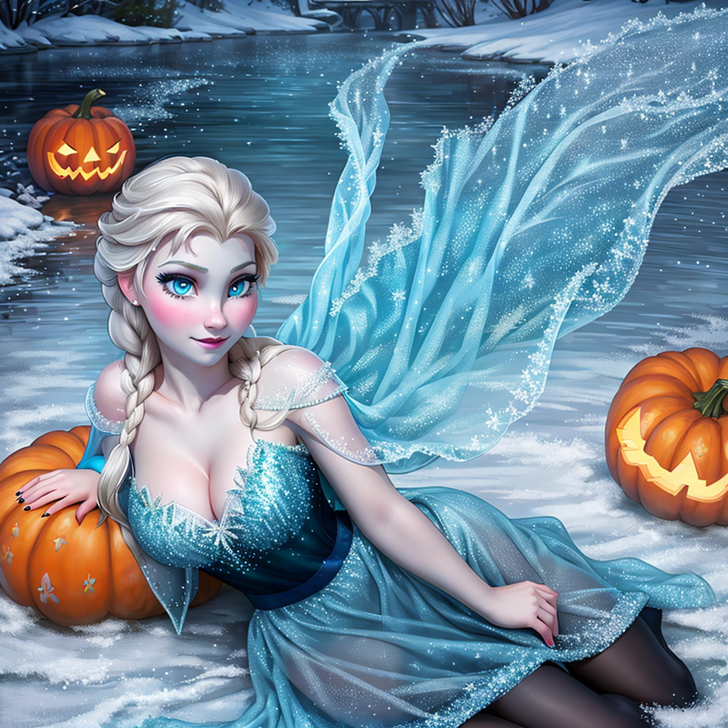 (princess),(Elsa from Frozen),disney style,cute g…