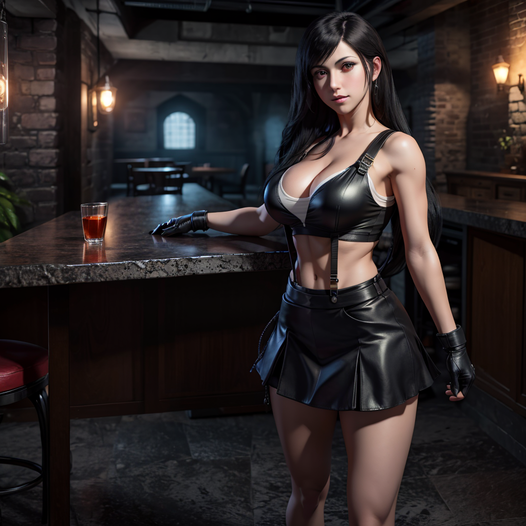 tifa lockhart, final fantasy 7 remake, red eyes, …