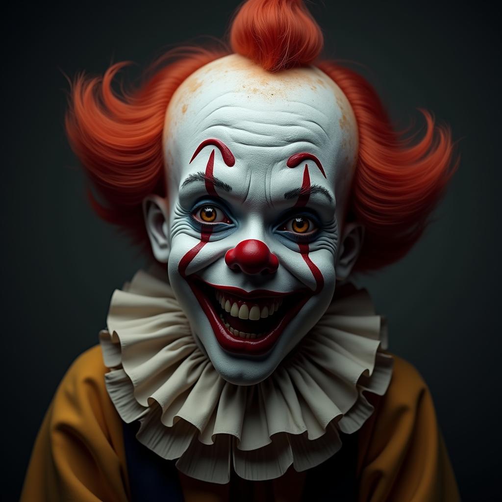 A scary clown smiling creepy making you feel unco…