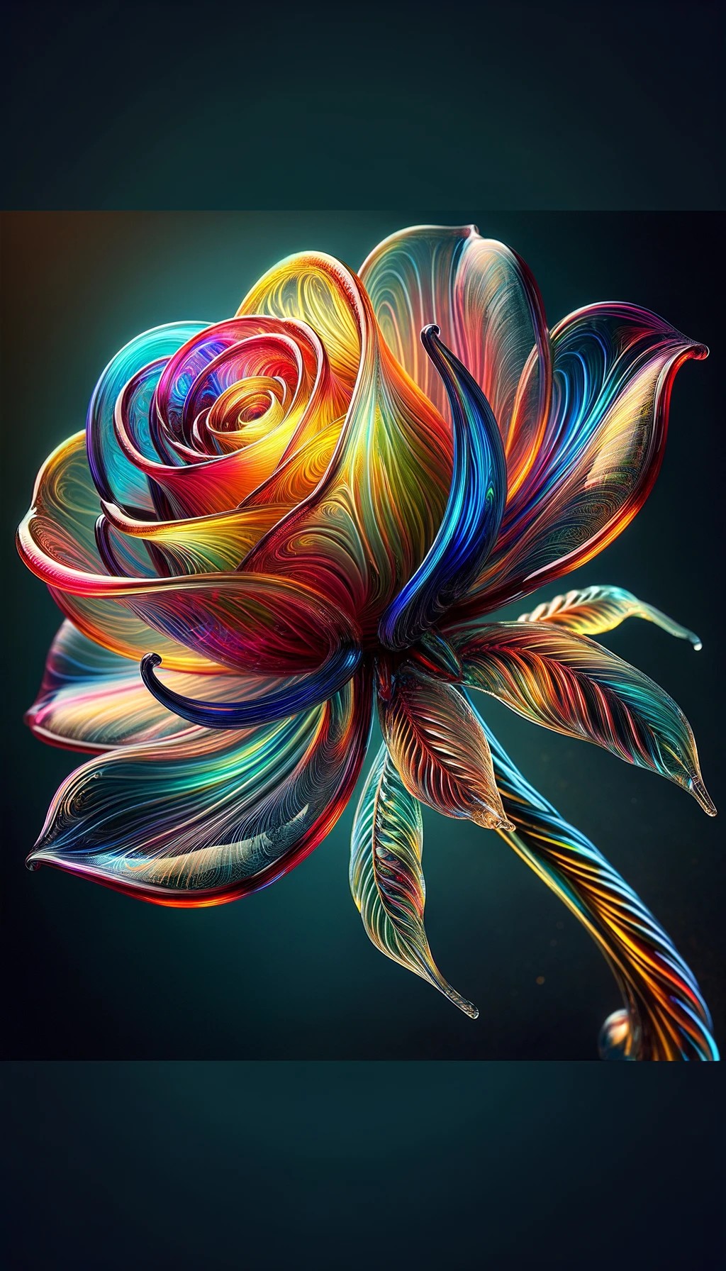 glass flower multicolored beautiful, colors of th…