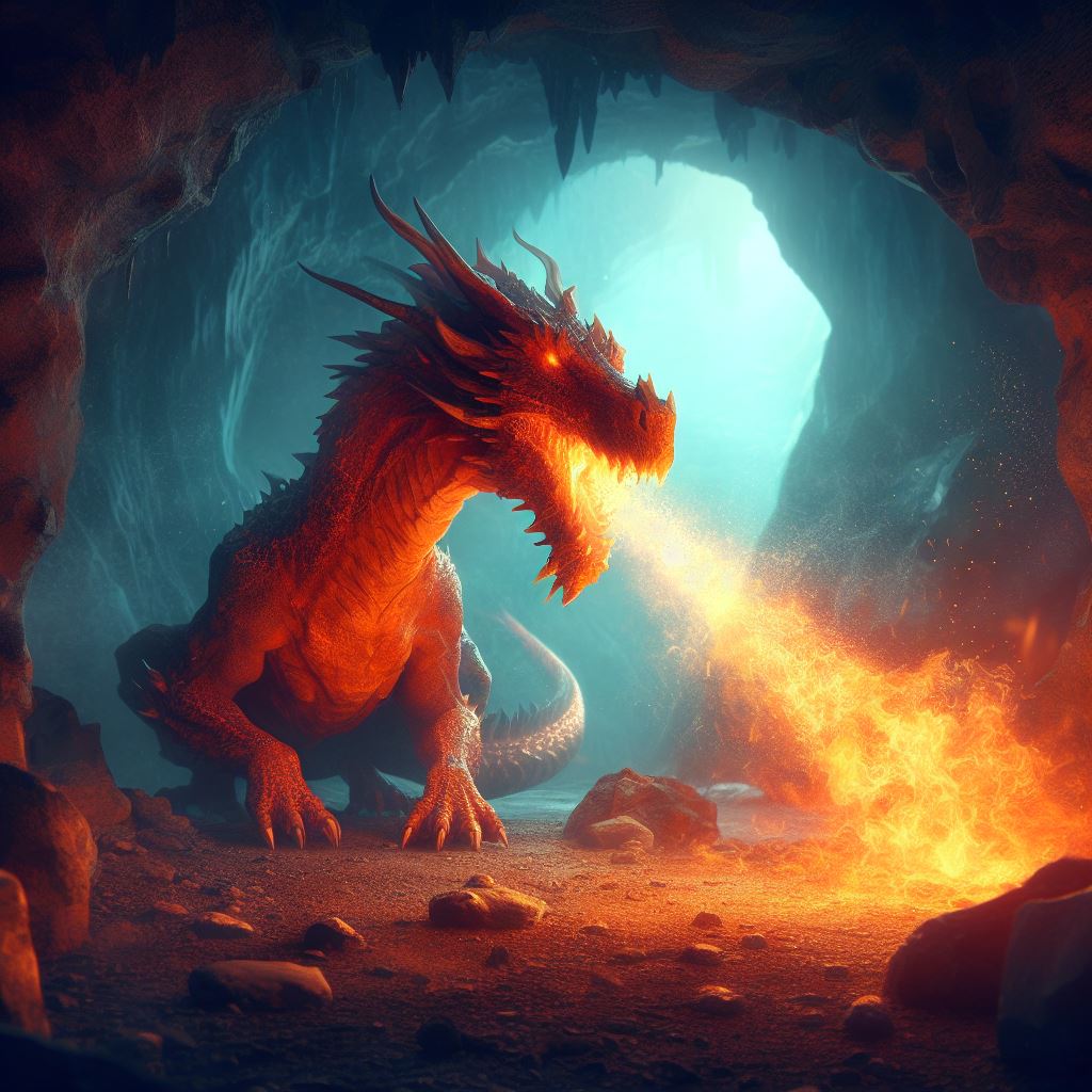 dragon breathing fire