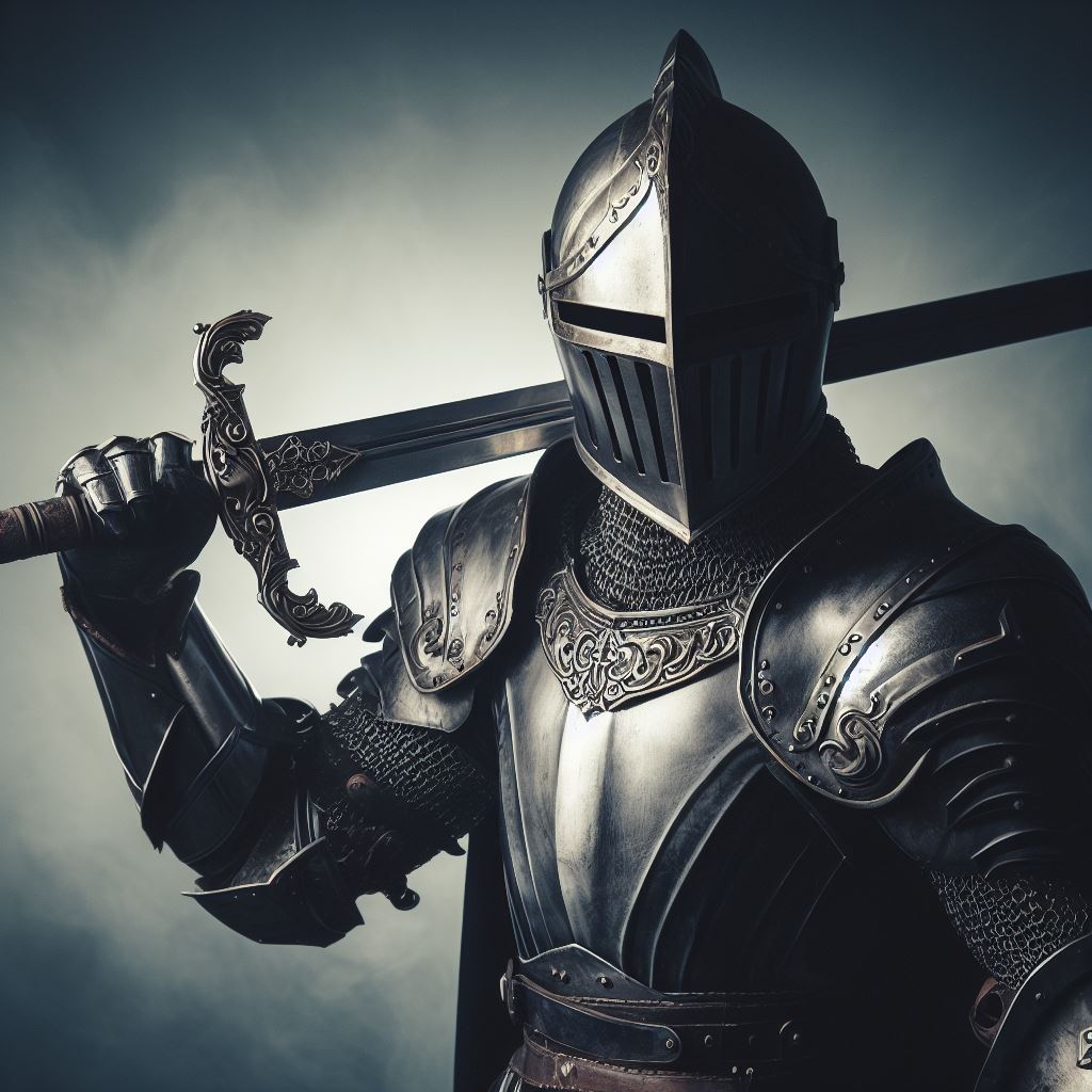knight wearing metal armor