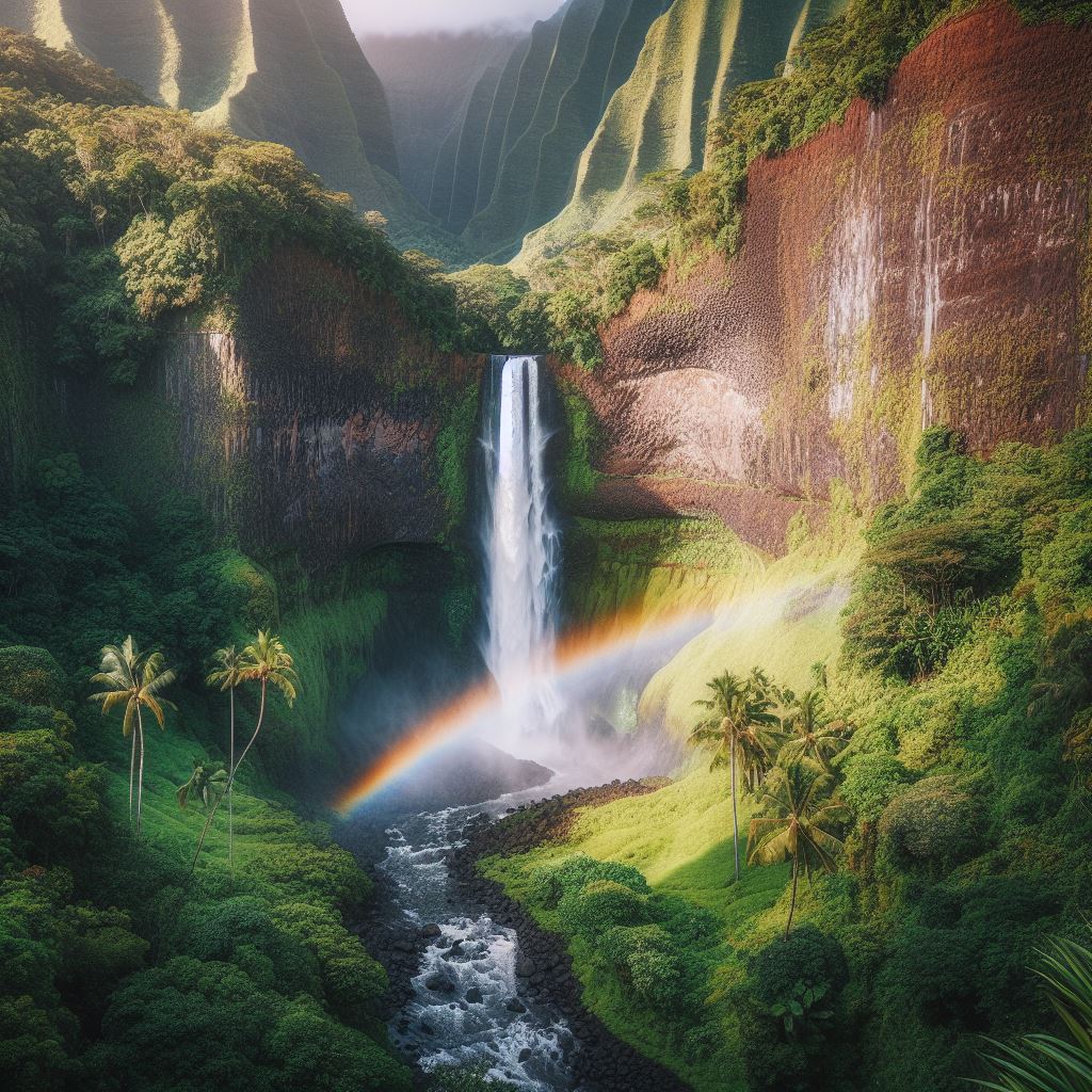 waterfall looking up