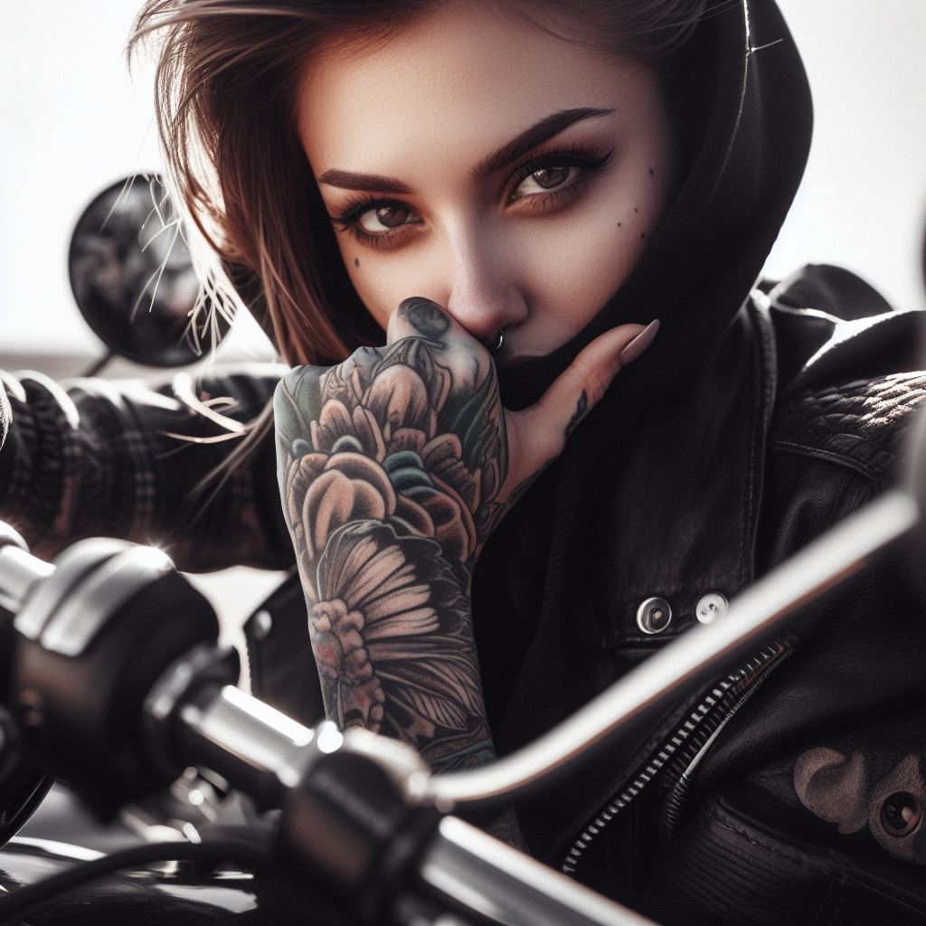 motorcycle tattoo leather jacket