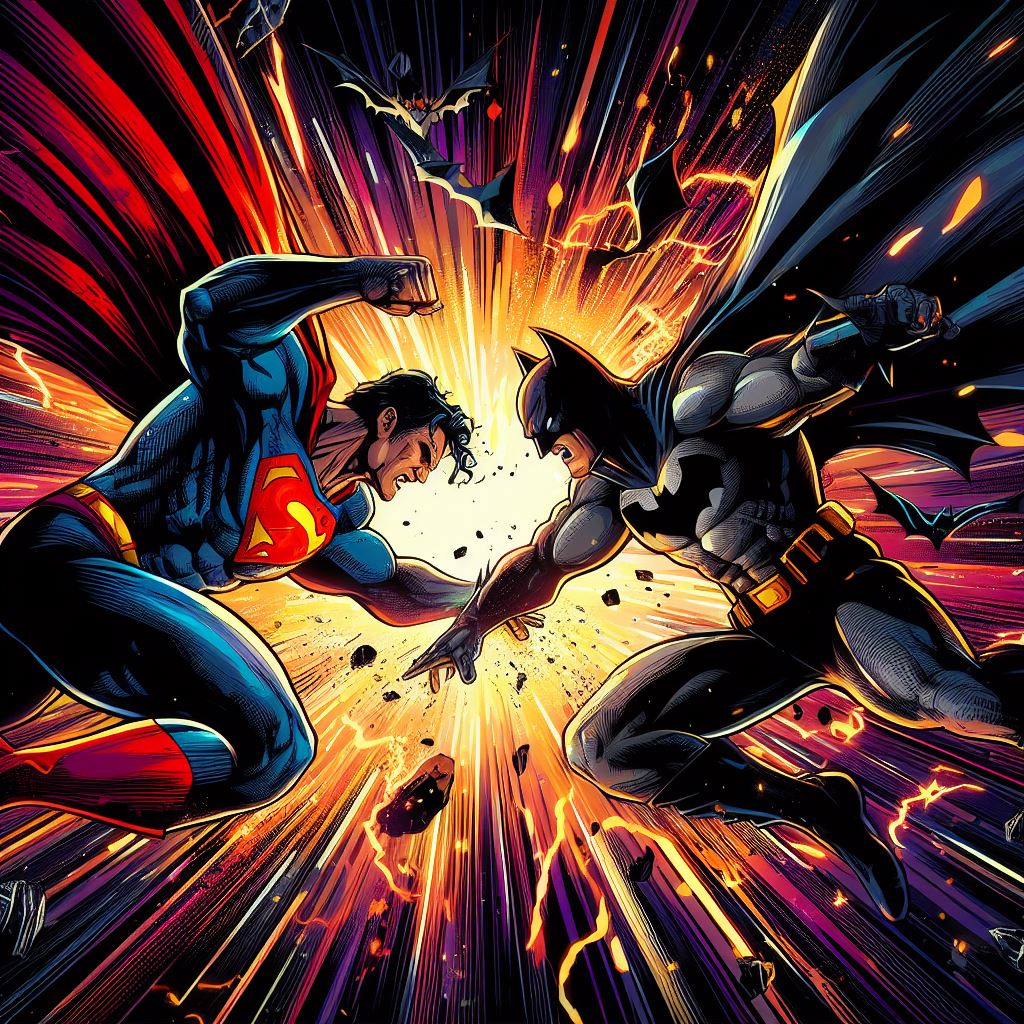 batman fighting superman