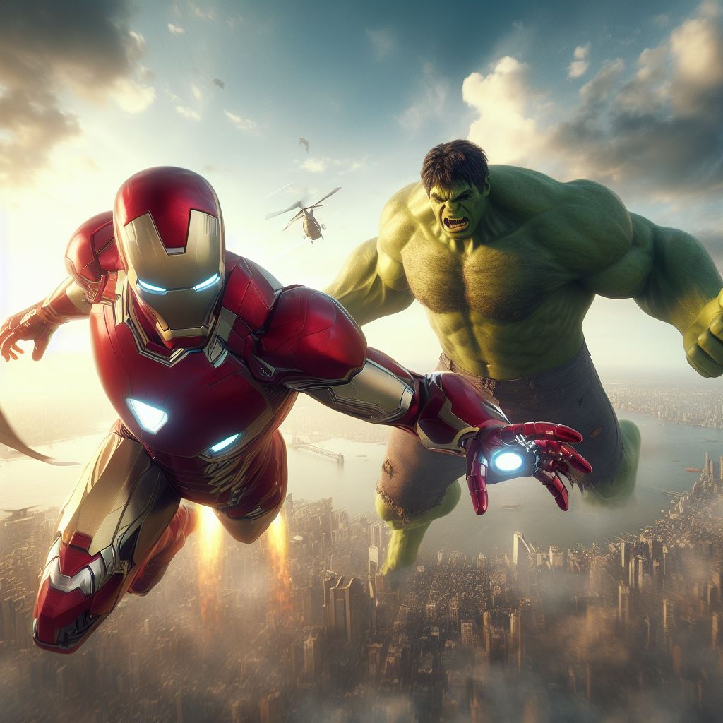 ironman fighting hulk