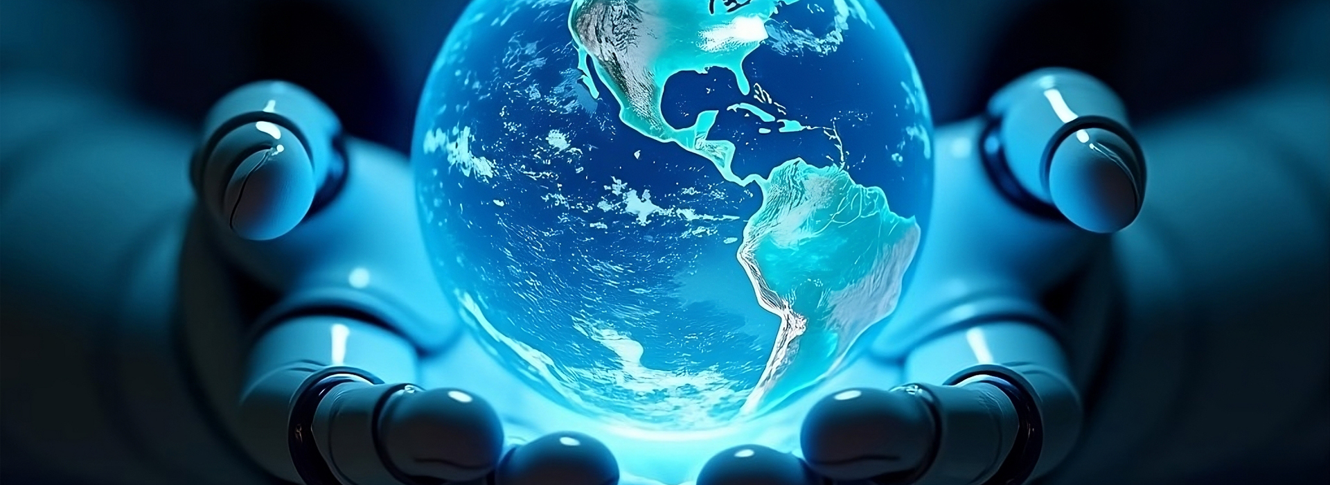 Robot holding Earth